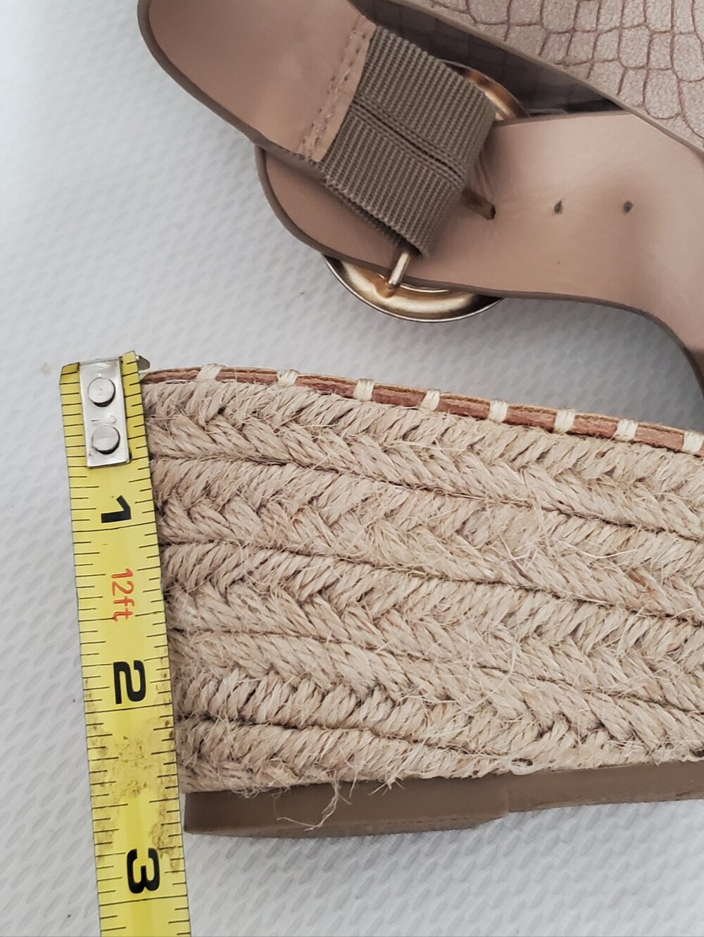 Catherine Malandrino Cirkly Taupe Textured Espadrille Wedge Sandals Suze 10 - Picture 8 of 9